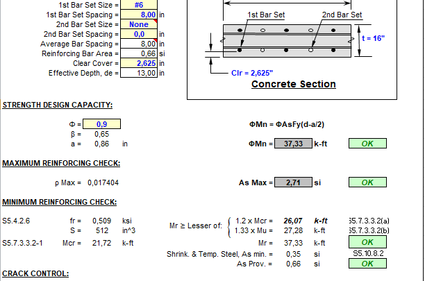 Concrete Slab and Wall Design Spreadsheet