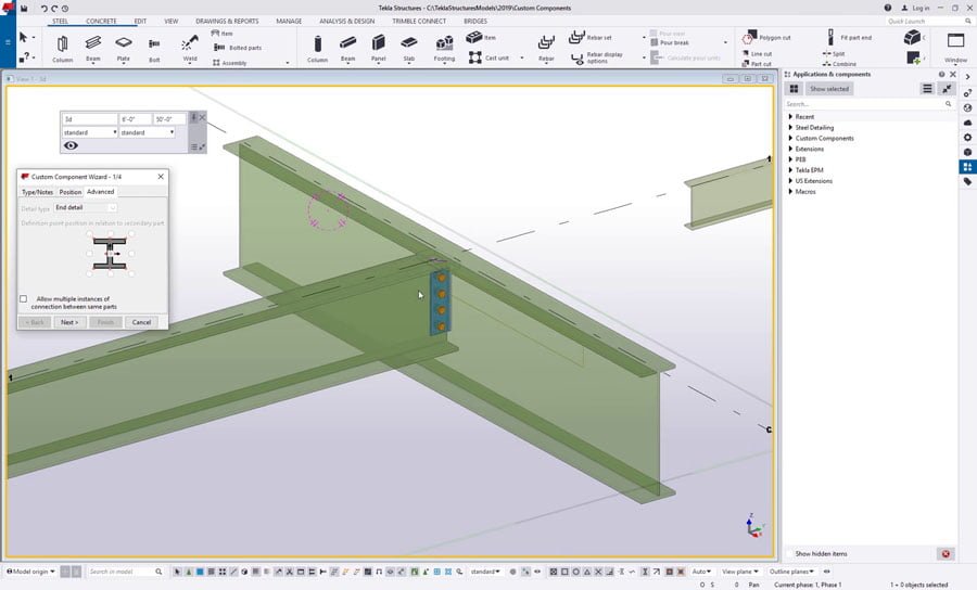 Custom Components in Tekla Structures