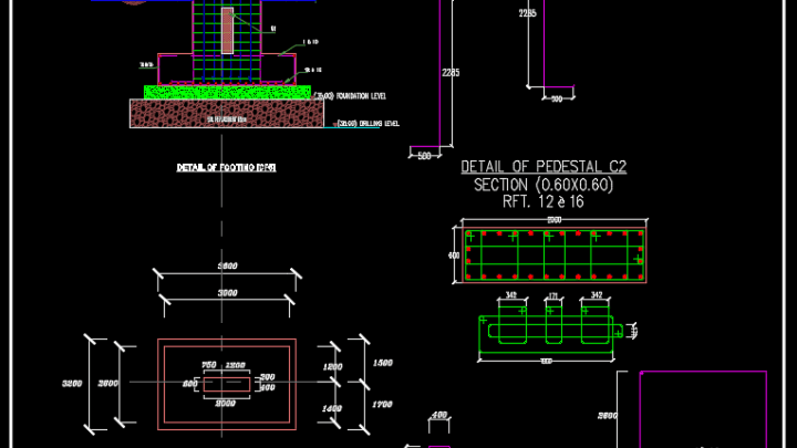 Details of Footing Autocad Drawing