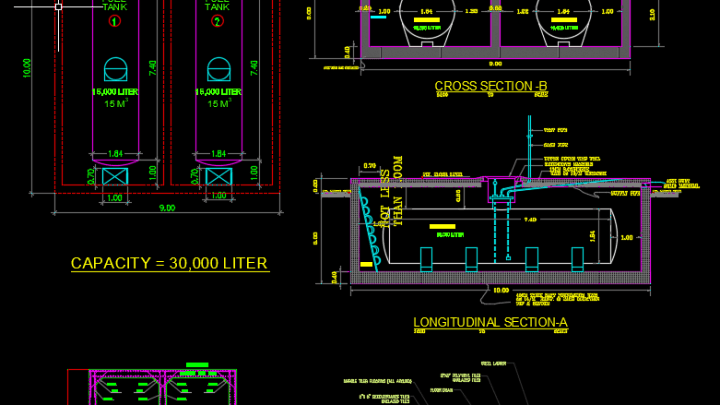 Fuel Tank Details Autocad Drawing