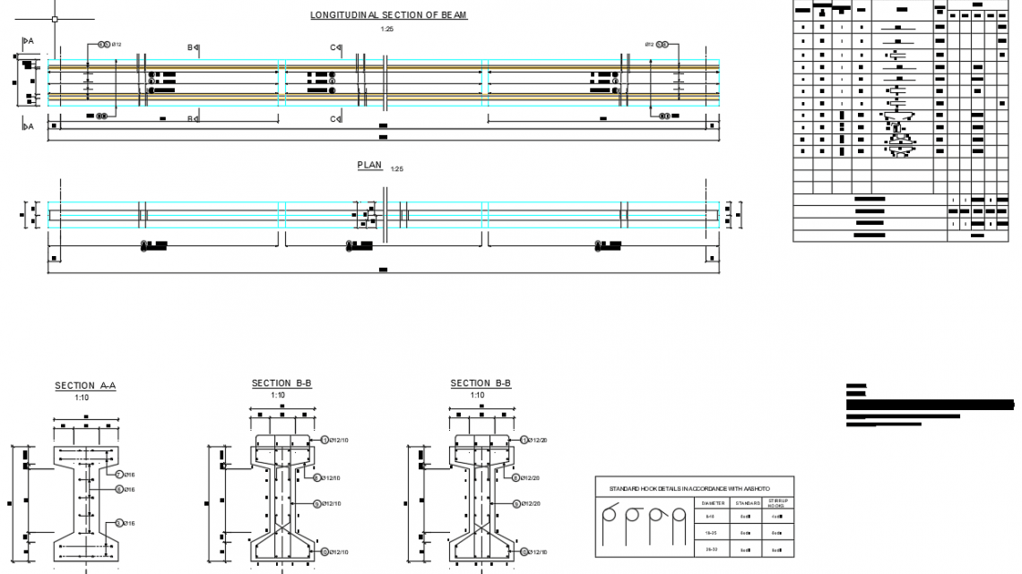 Girder Reinforcement Details Free Autocad Drawing