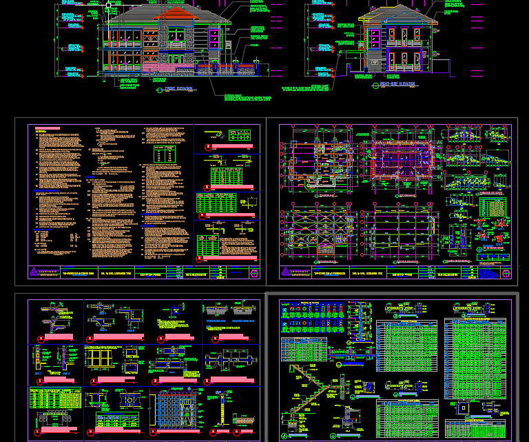 Gym and Spa Structural Details Autocad Drawing
