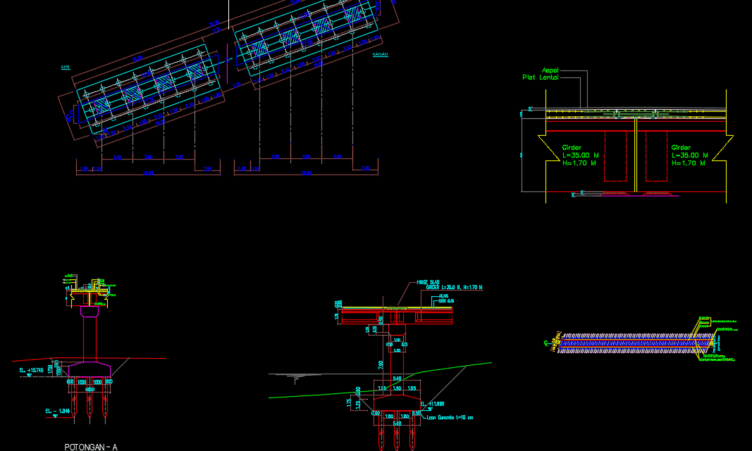 Hinge Slab Detail Autocad Drawing