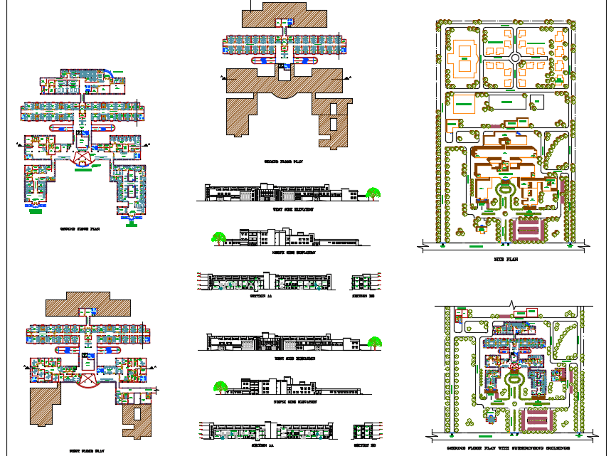 Hospital Building Free Drawing