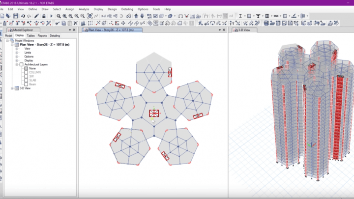 Modeling Large Commercial BuildingTower in Etabs