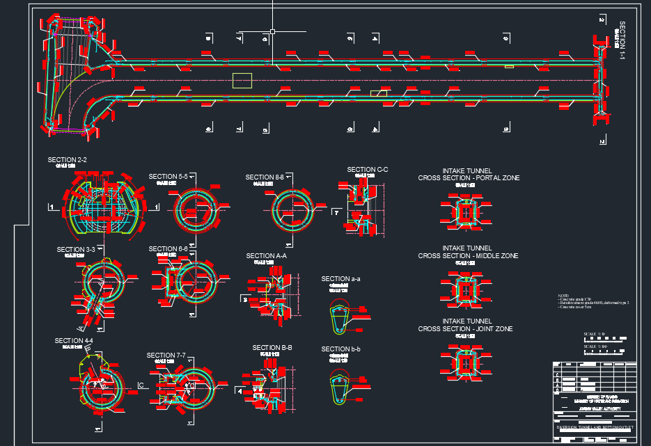 Multilevel Water Intake Reinforcement Free Drawing