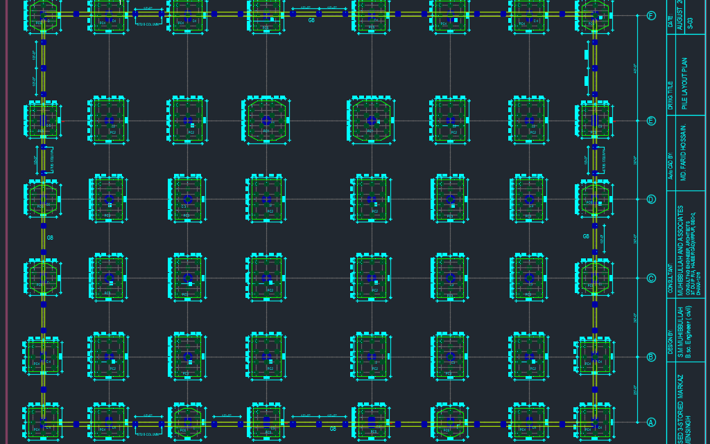 Precast Pile Layout plan Free DWG