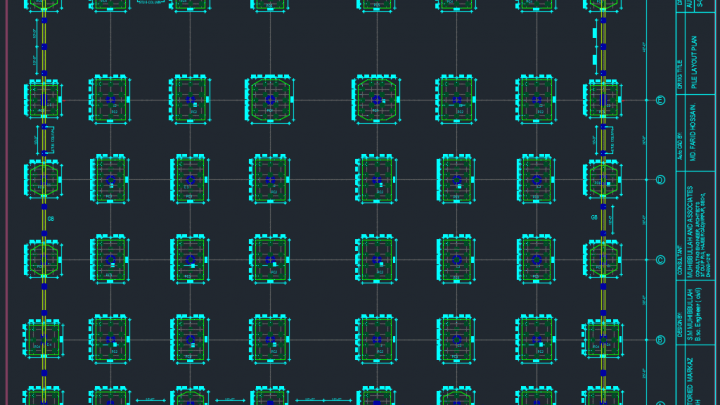 Precast Pile Layout plan Free DWG