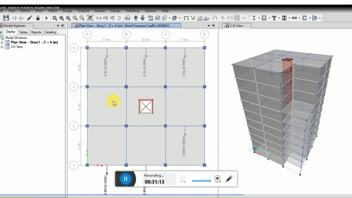 Seismic Analysis and design of 10 stories RC Building using ETABS