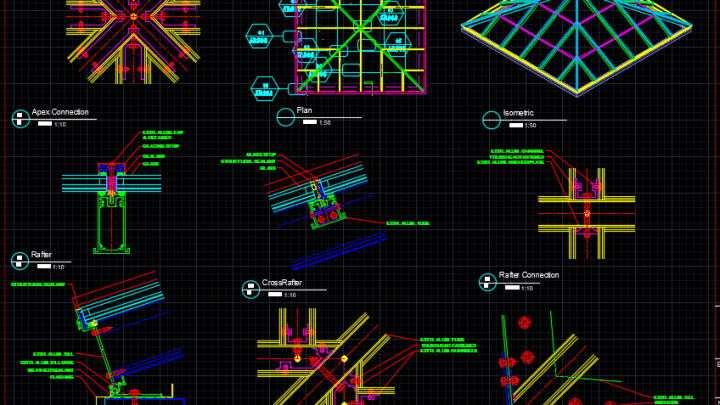 Skylight Plan and sections details Free Autocad