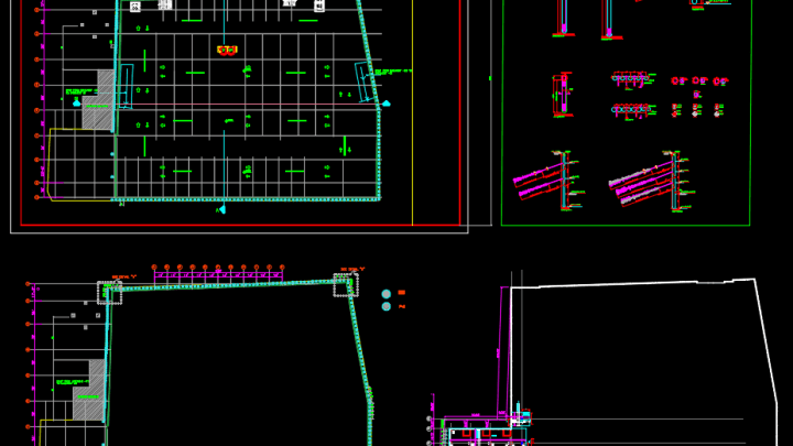 Soil Retaining Piles Layout Autocad Drawing