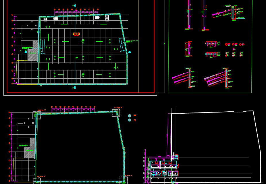 Soil Retaining Piles Layout Autocad Drawing