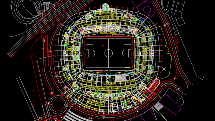 Stadium Layout Plan Free Drawing