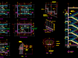 Staircase Elevation and sections Autocad Drawing