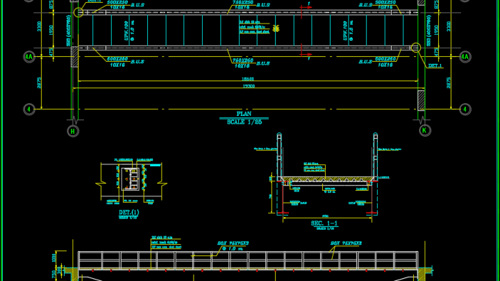 Steel Bridge Details Autocad Drawing