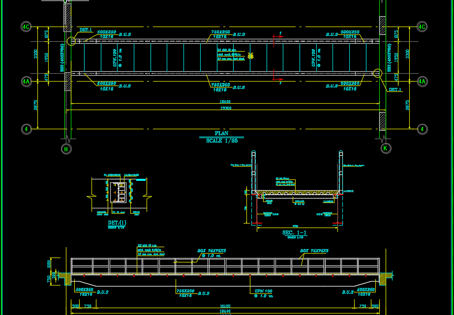 Steel Bridge Details Autocad Drawing