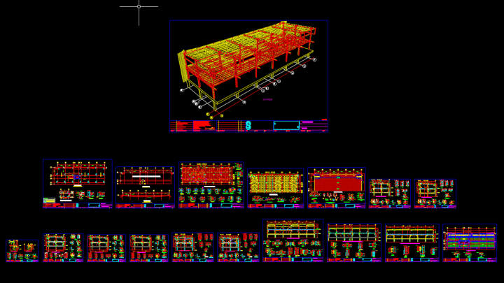 Steel Building plans with details Autocad Drawing