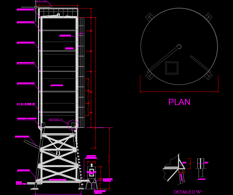 Steel Silo Autocad Drawing