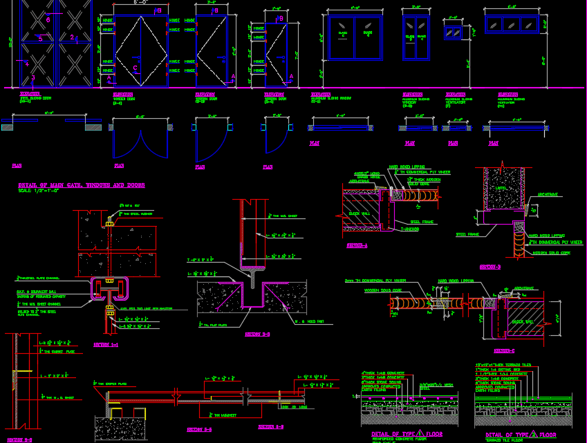 Steel Sliding Door autocad Drawing