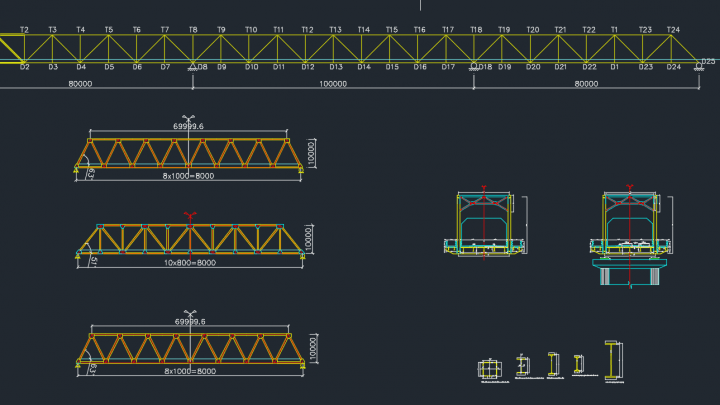 Steel Truss Bridge Free Drawing