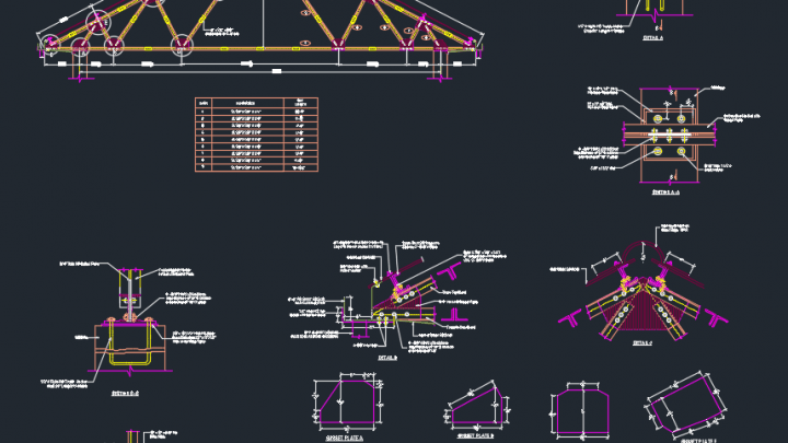 Steel Truss Details Free Drawing