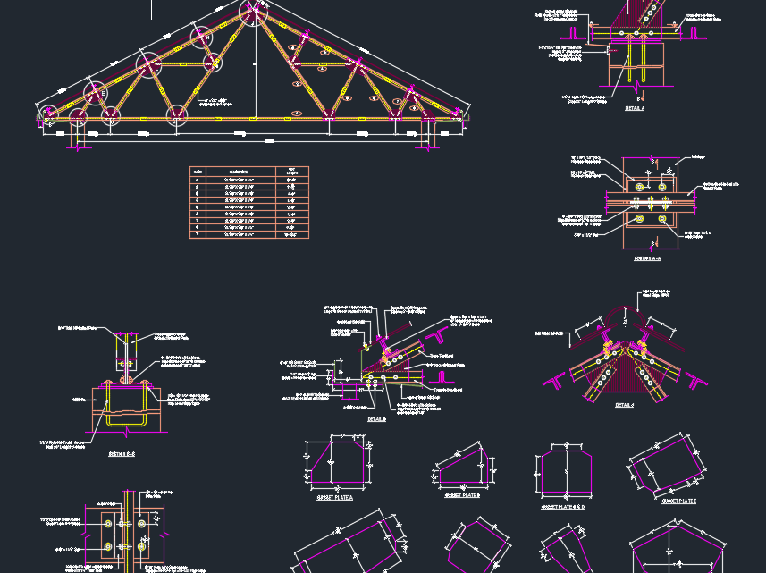 Steel Truss Details Free Drawing