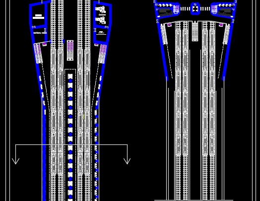 Train Station Plan and Section Free Drawing