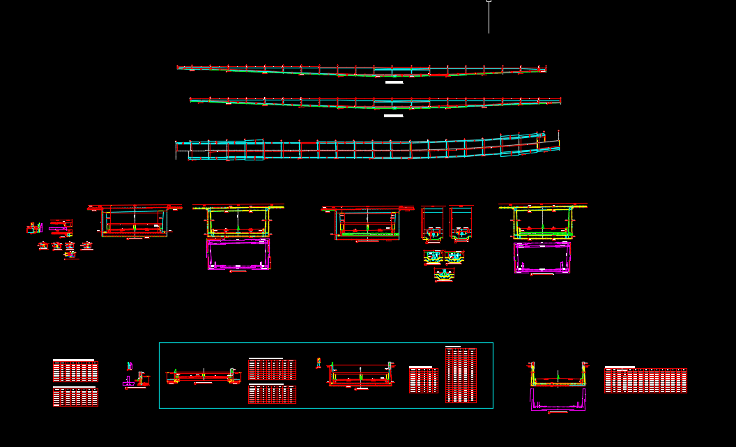 Tunnel plan, profil and cross section details Free DWG