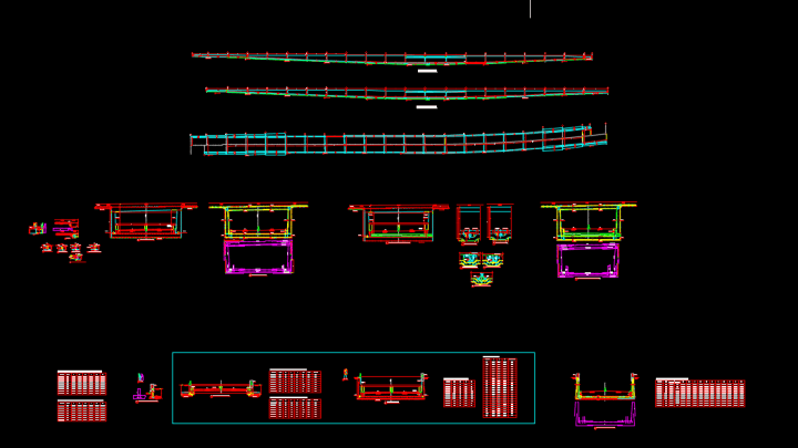Tunnel plan, profil and cross section details Free DWG