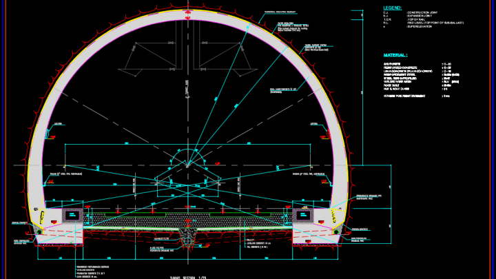 Typical Tunnel Section Free Drawing