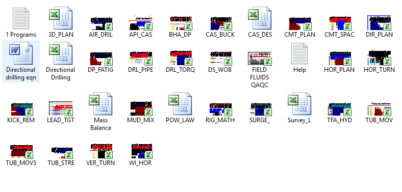 Drilling Design Spreadsheets