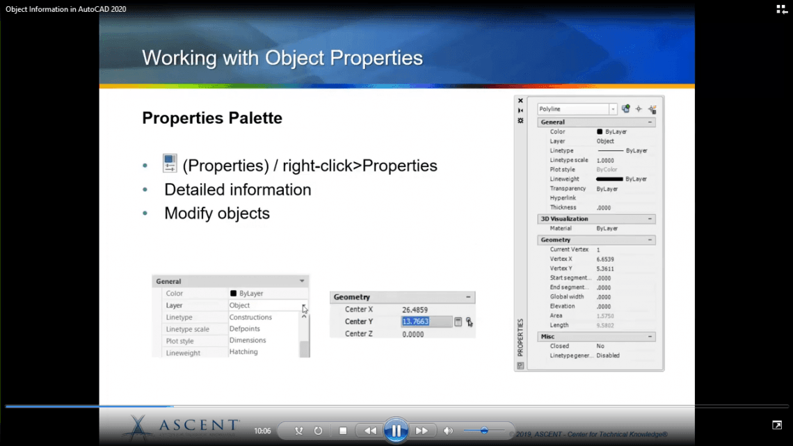 Object Information in AutoCAD 2020 Webinar