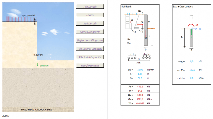 Bored Piles For The Analysis of Layered Soil Excel Sheet