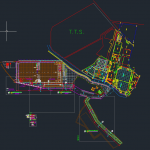 Concrete Pavement Layout plan and Cross section Autocad Drawing