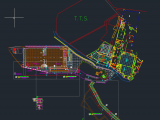 Concrete Pavement Layout plan and Cross section Autocad Drawing