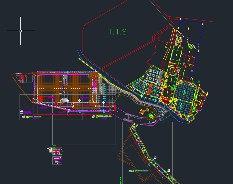 Concrete Pavement Layout plan and Cross section Autocad Drawing