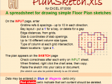 Excel Sheet Plan Sketch for drawing simple Floor