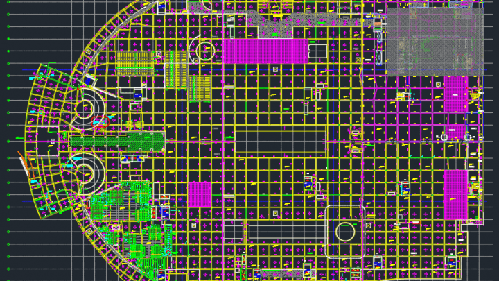 Ground Floor Steel Structural Layout Autocad Drawing