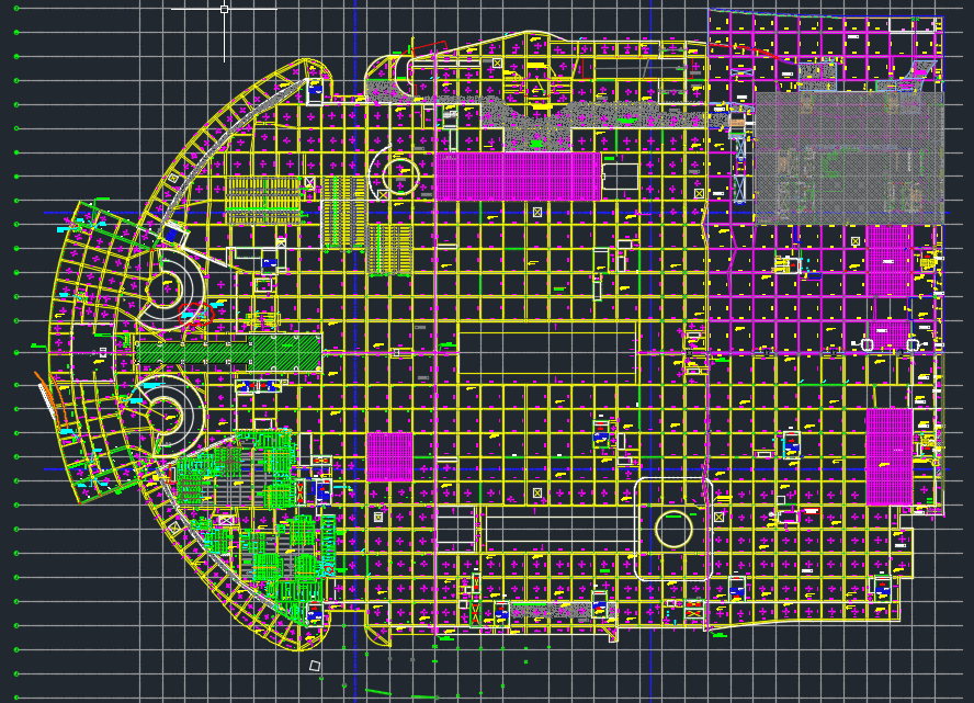 Ground Floor Steel Structural Layout Autocad Drawing