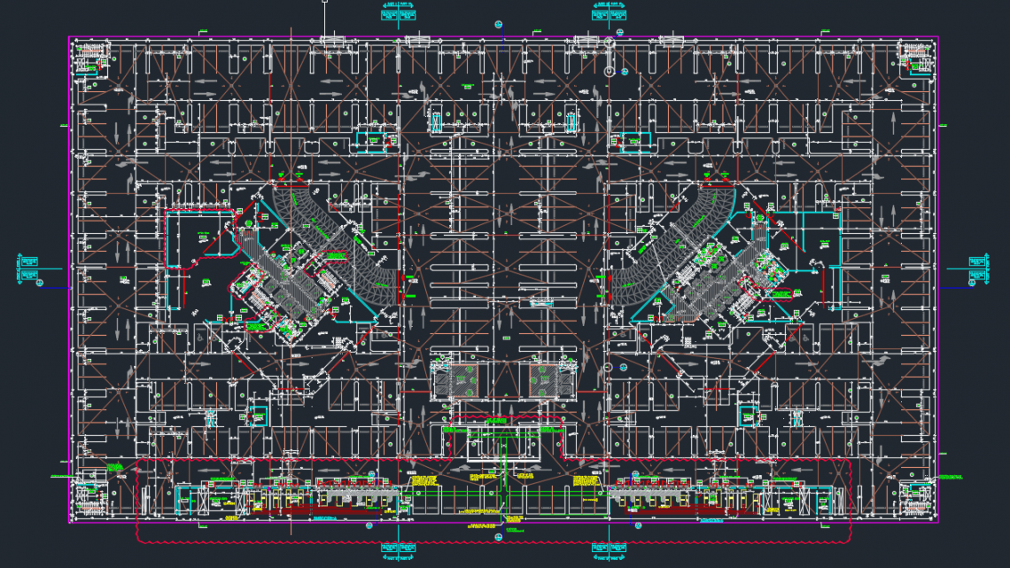 Hotel Basement Plan Layout Autocad Drawing