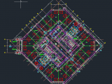 Hotel Tower Layout Plan Autocad Drawing