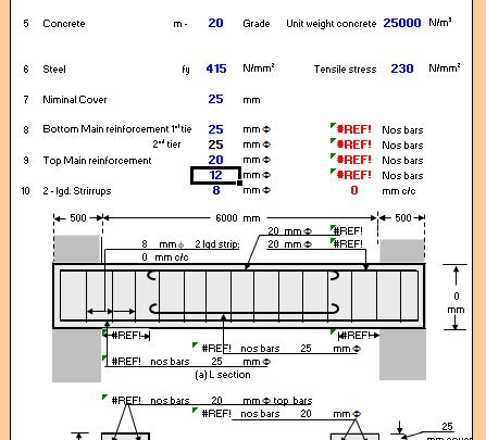 LSD Design for Doubly Reinforced Simply supported Beam Spreadsheet