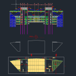 Metal Trellis at Roof Top Details Autocad DWG File