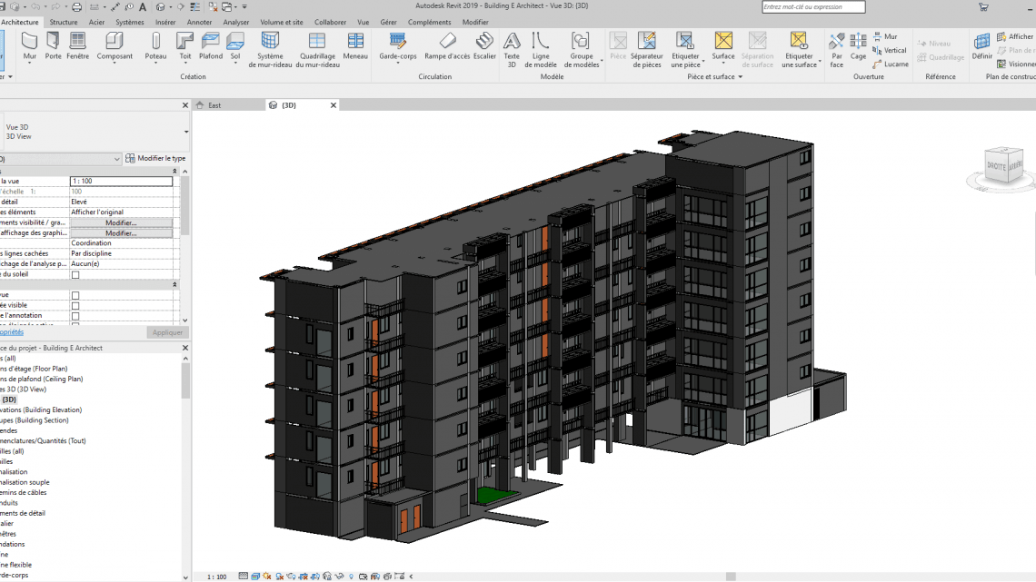 Multi-storey building Revit 3D Model