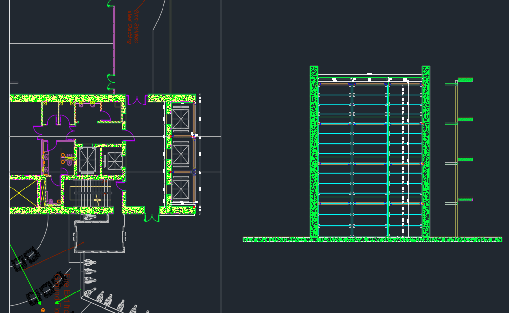 Panoramic Elevator Steel Structure Autocad DWG File