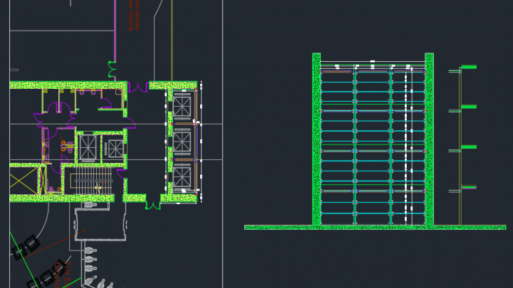 Panoramic Elevator Steel Structure Autocad DWG File