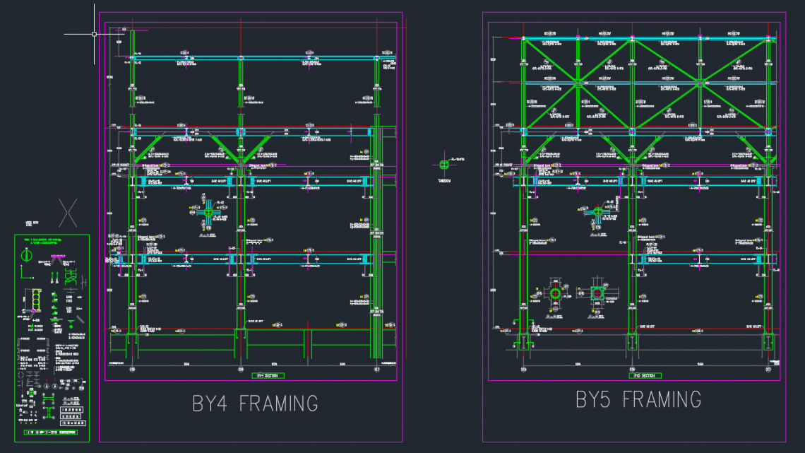 Podium Steel Framing Details DWG Drawing