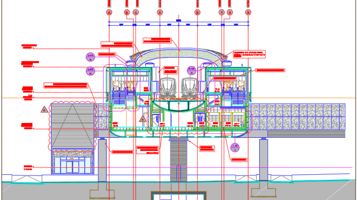 Railway Station Cross Section Autocad DWG File