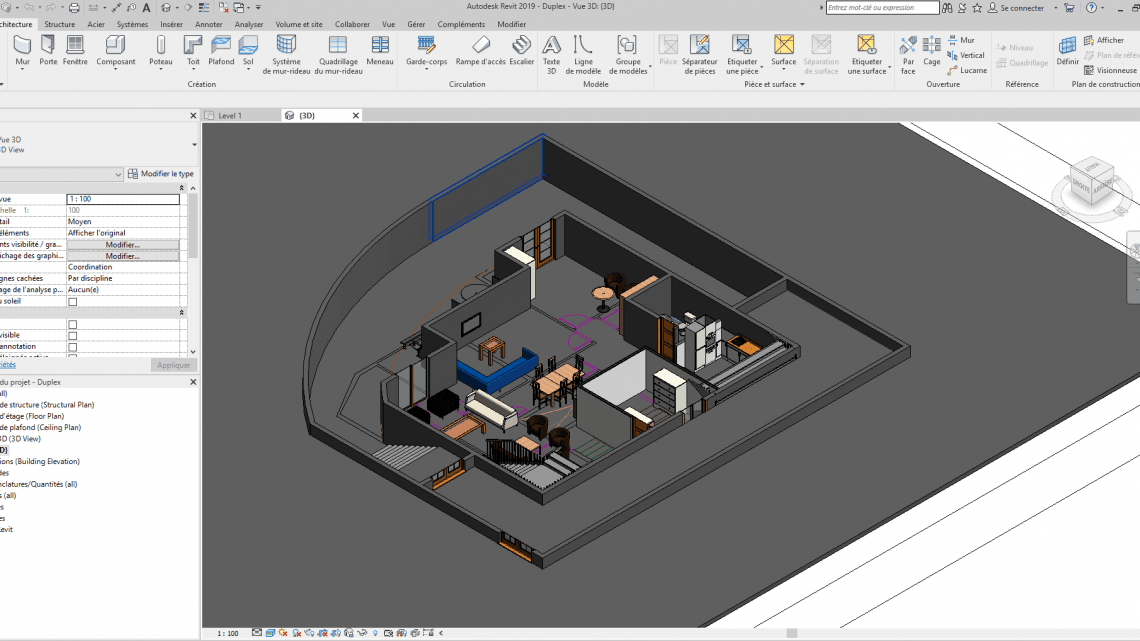 Residential Duplex Building Revit Model