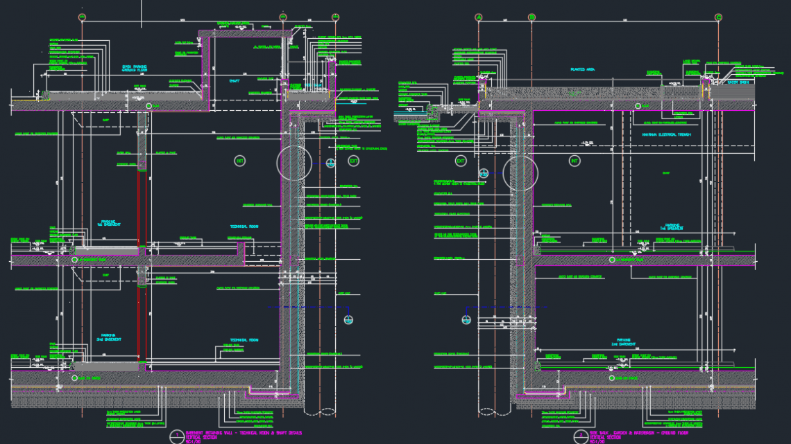 Retaining Wall Details Autocad Drawing, How To Layout Basement Framing In Autocad